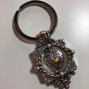Brighton Accessories - Brighton silver/gold heart key ring Brighton Accessories - Brighton silver/gold heart key ring
